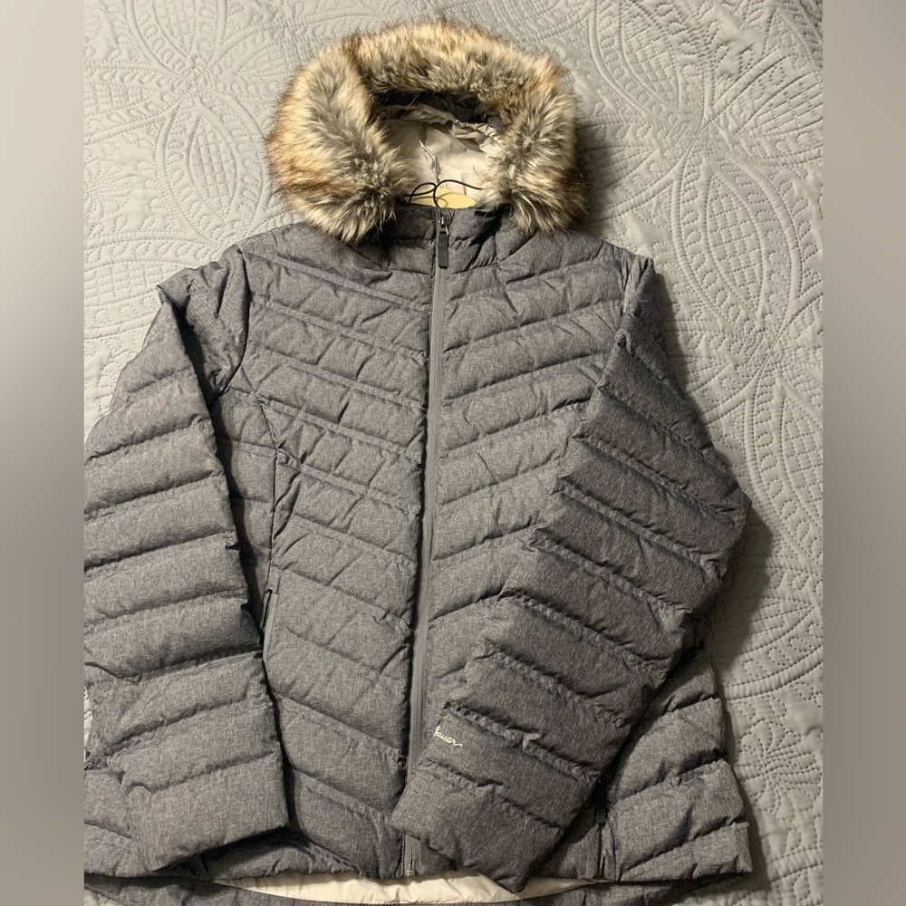 Eddie Bauer Women's Down Jacket XL Charcoal Grey EUC